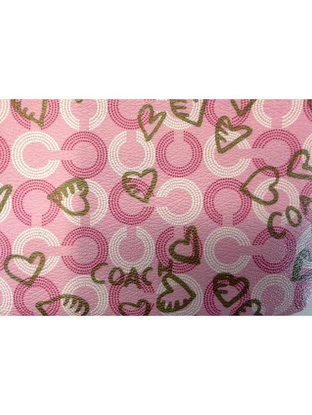Coach | Pink Optic C Heart Print Wristlet Pouch | White Trim